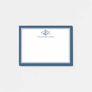 Notas Post-it® Ancla Náutica Azul Mariner Personalizada