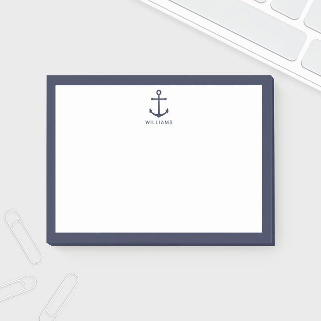 Notas Post-it® Anclaje azul de la Marina Náutica con nombre perso (Subido por el creador)