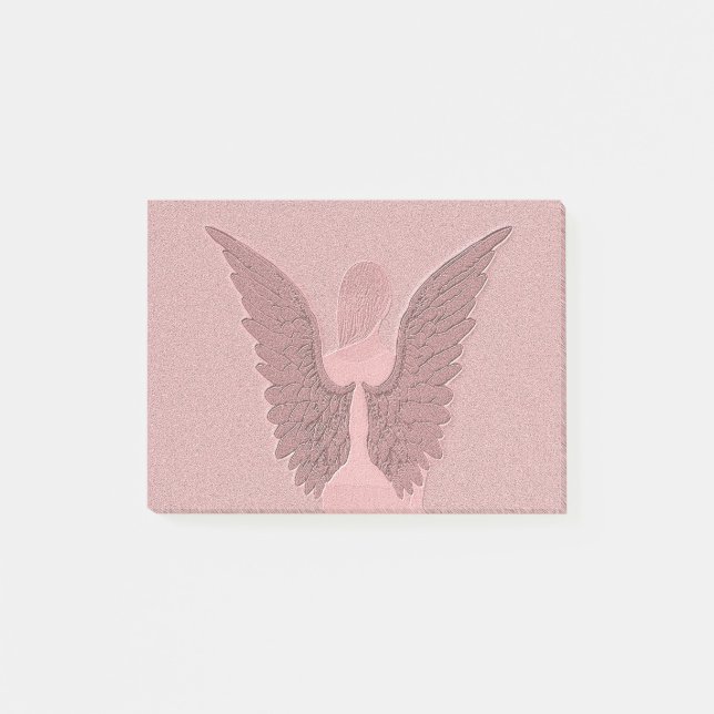 Notas Post-it® Ángel de guarda rosado (Anverso)