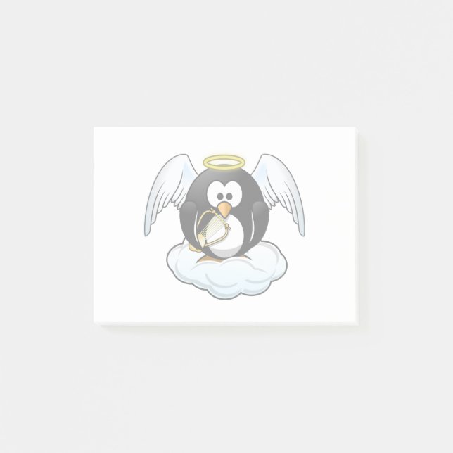 Notas Post-it® Angel Penguin en una nube (Anverso)
