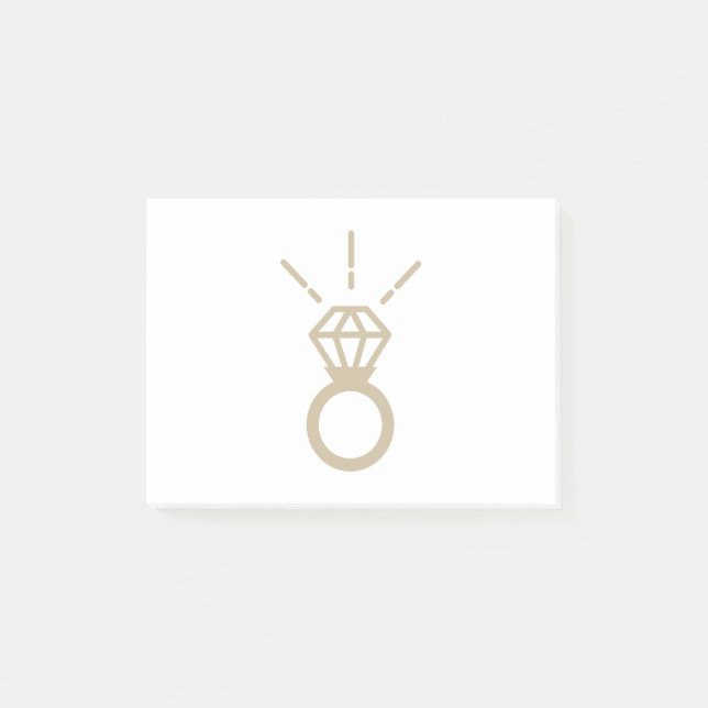 Notas Post-it® Anillo de diamante del oro (Anverso)