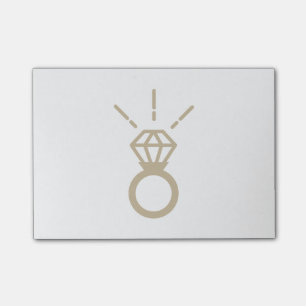 Notas Post-it® Anillo de diamante del oro