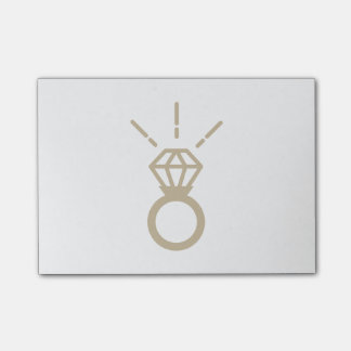 Notas Post-it® Anillo de diamante del oro