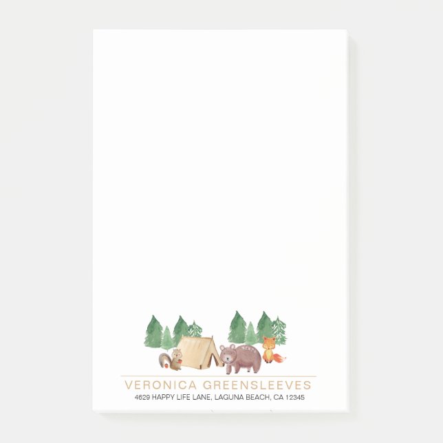 Notas Post-it® Animal de Cute Rustic Forest (Anverso)