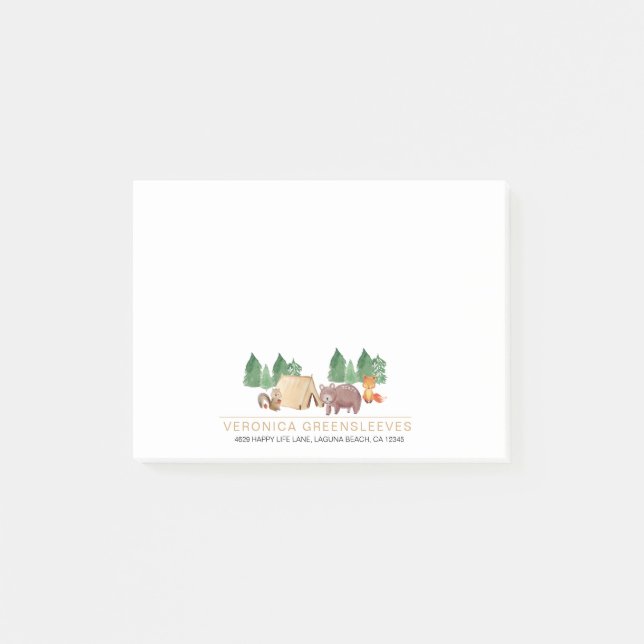Notas Post-it® Animal de Cute Rustic Forest (Anverso)