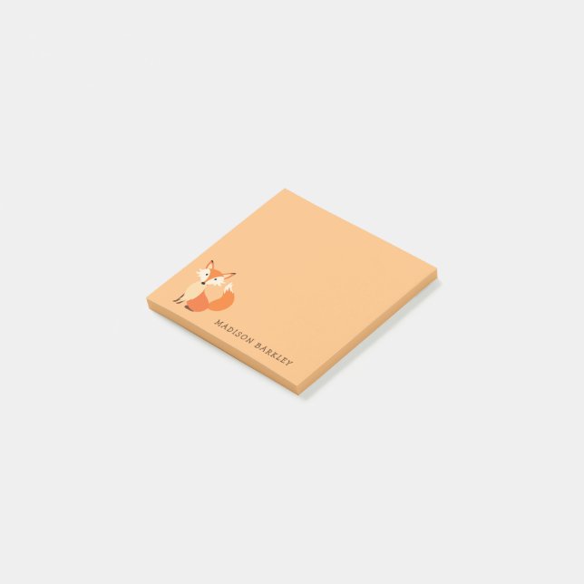Notas Post-it® Animal de Fox Kid's cute Woodland (En perspectiva)
