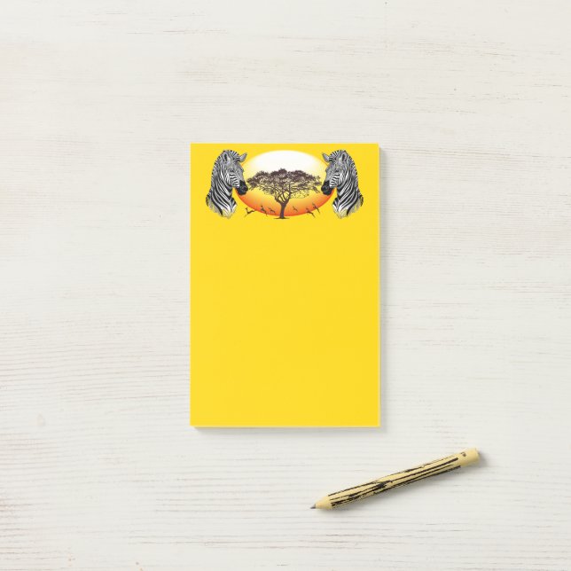 Notas Post-it® Animal silvestre de la sabana africana cebra (Escritorio)