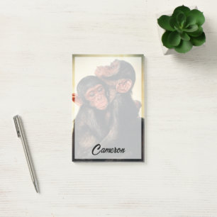 Notas Post-it® Animales de bebé más afectados Chimpanzee Hug