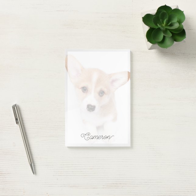 Notas Post-it® Animales de bebé más afectados | Joven Corgi Puppy (Oficina)
