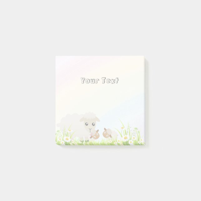 Notas Post-it® Animales de la granja educada Niños Oveja Arcoiris