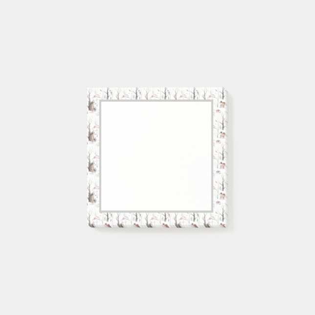 Notas Post-it® Animales del bosque acuarela (Anverso)