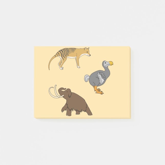 Notas Post-it® Animales extintos (Anverso)