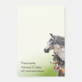 Notas Post-it® Animales mezclados veterinarios
