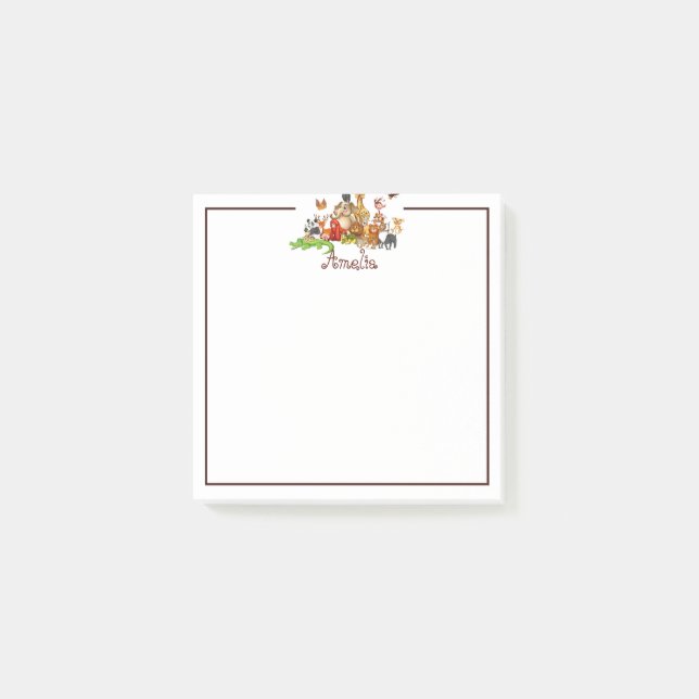 Notas Post-it® Animales personalizados para niños  (Anverso)