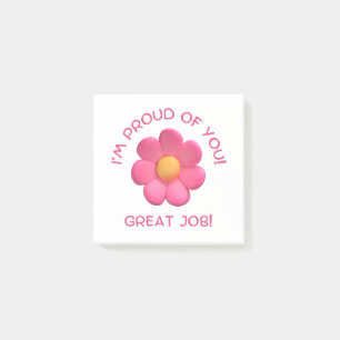 Notas Post-it® ánimo de maestro, flor rosa linda y femenina