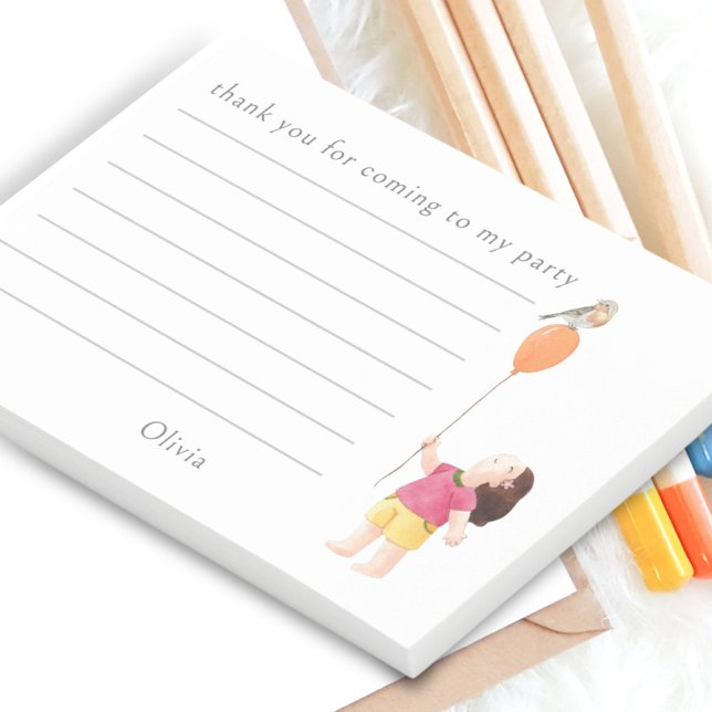 Notas Post-it® Aniversario lindo niños Fiesta Chica Globo Gracias (Subido por el creador)