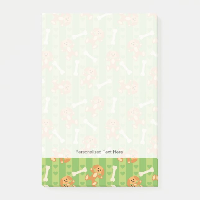 Notas Post-it® antecedentes con perros y huesos (Anverso)