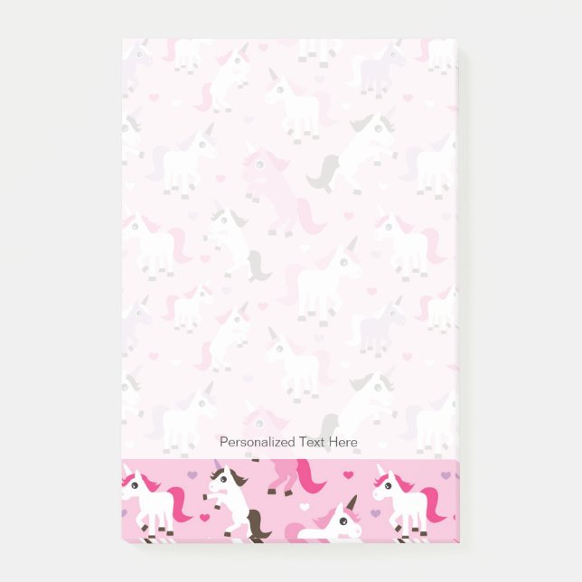 Notas Post-it® antecedentes de niños de ilustracion de unicornio (Anverso)