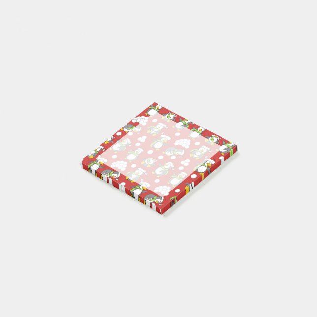 Notas Post-it® Antecedentes de pingüinos navidades (En perspectiva)