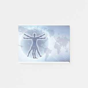 Notas Post-it® Antecedentes del Mapa Mundial del Hombre Vitruvian