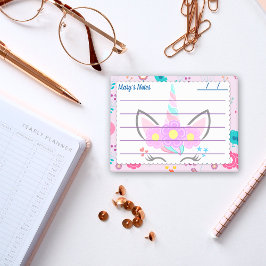 Notas Post-it® Antecedentes lindos del unicornio mágico rosa 4" x