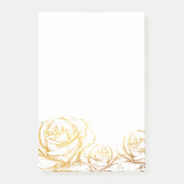 Notas Post-it® Antecedentes personalizados Rosas de cosecha Flora (Anverso)