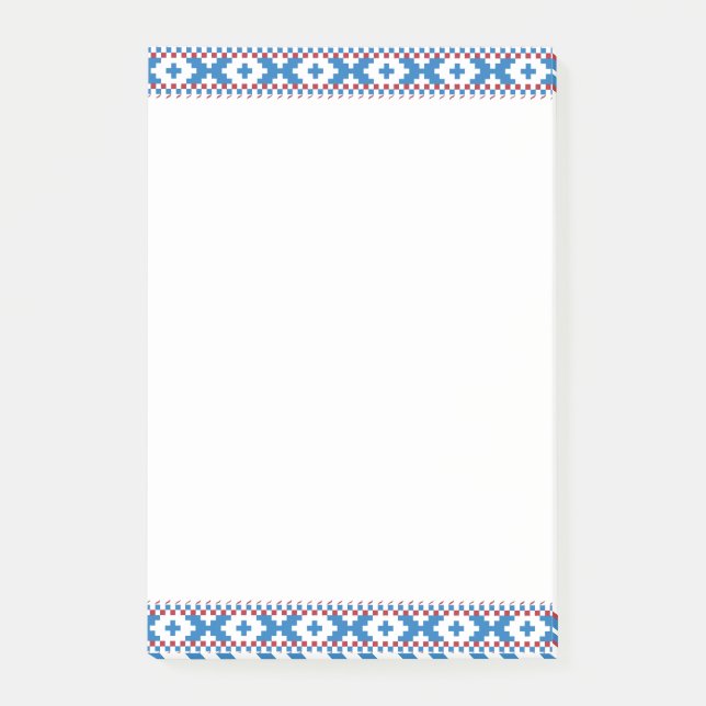 Notas Post-it® Antiguos signos letones azul, rojo, blanco (Anverso)