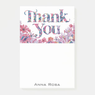 Notas Post-it® *~* AP85 Gratitude Manifestation Flowers Pink
