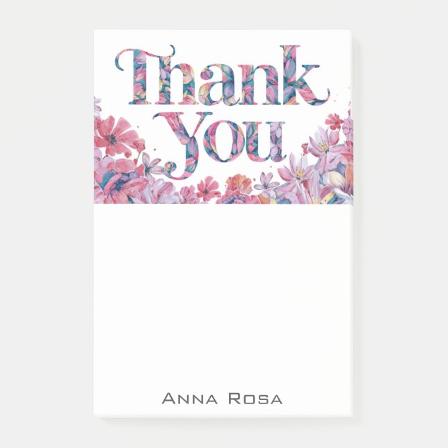 Notas Post-it® *~* AP85 Gratitude Manifestation Flowers Pink (Anverso)
