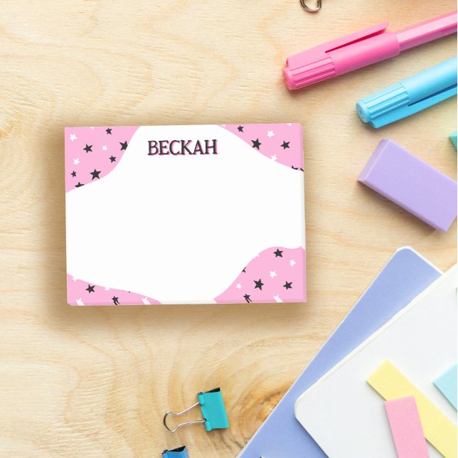 Notas Post-it® Apellido rosa Black Guay Stars Añadir nombre (Subido por el creador)