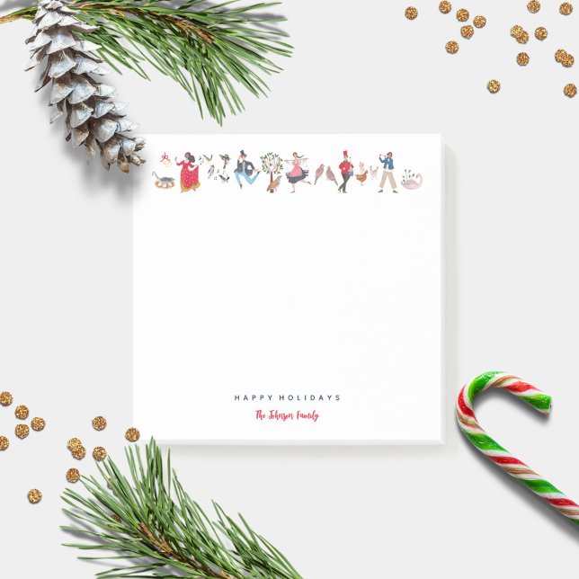 Notas Post-it® Apenas 12 días de Ilustracion clásico de Navidades (Cute 12 days of Christmas sticky notes)