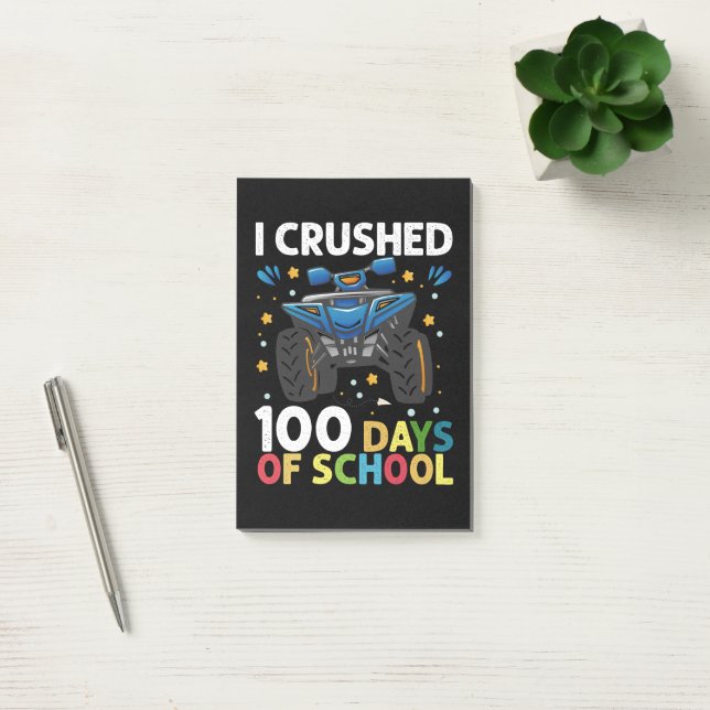 Notas Post-it® Aplasté 100 Días de Camioneros Monstruo de la Escu (Oficina)