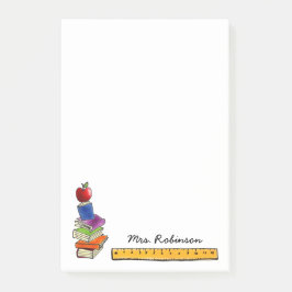 Notas Post-it® Apple con la pila de libro personalizó 4 x 6