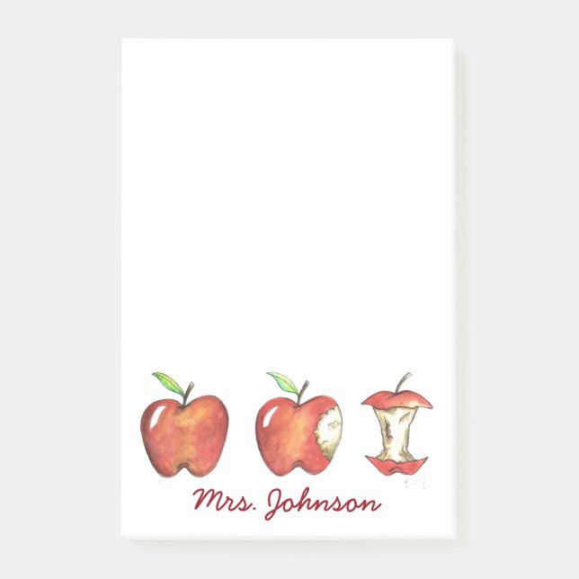 Notas Post-it® Apple para regalo de manzanas para profesores de e (Anverso)