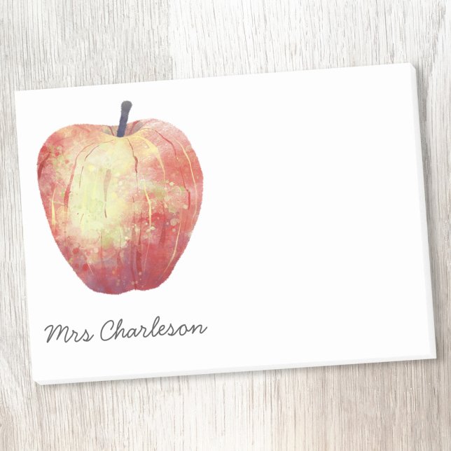 Notas Post-it® Apple Watercolor Personalizado (Watercolor apple personalized name post it notes)