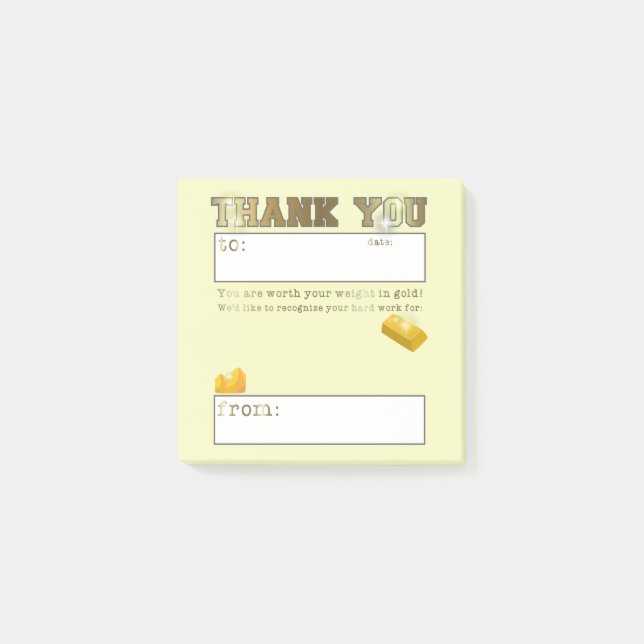 Notas Post-it® Apreciación del empleado grita reconocimiento (Anverso)