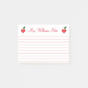 Notas Post-it® apreciación del profesor corazón lindo personaliza