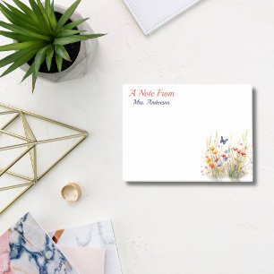 Notas Post-it® Apreciación del profesor de Personalizado floral a