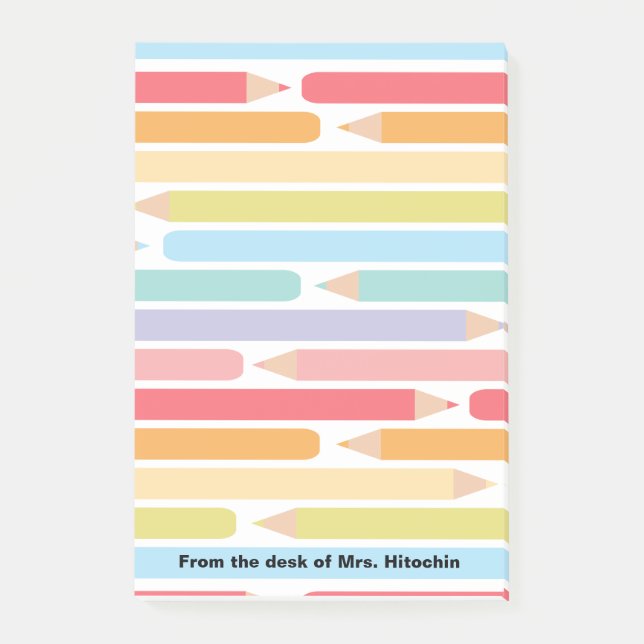 Notas Post-it® Apreciación personalizada del profesor de lápices  (Anverso)