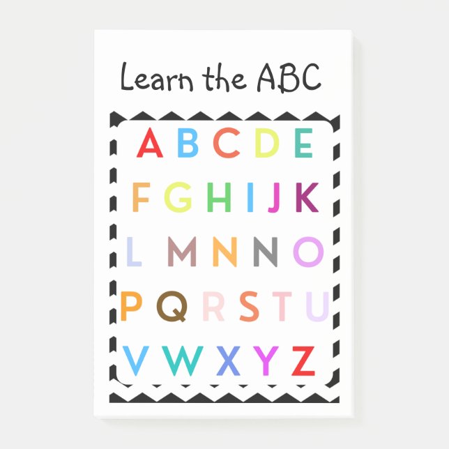 Notas Post-it® aprender el ABC (Anverso)