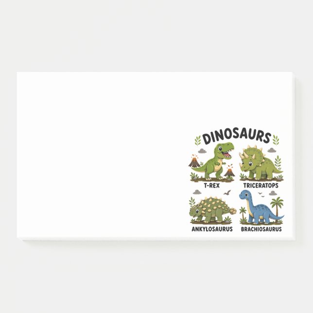 Notas Post-it® Aprendizaje de especies de dinosaurios para niños (Anverso)
