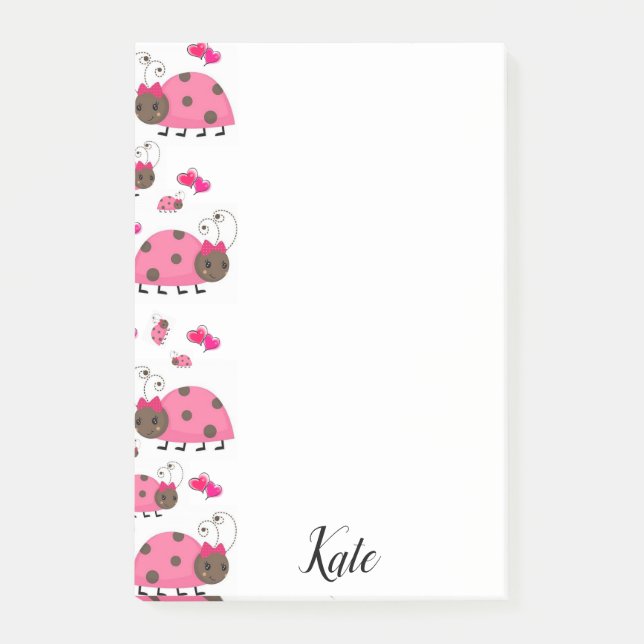 Notas Post-it® Apuntes Post-it Pink Ladybug (Anverso)