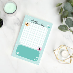 Notas Post-it® Aqua Cute Hearts Stars Butterflies Añadir nombre