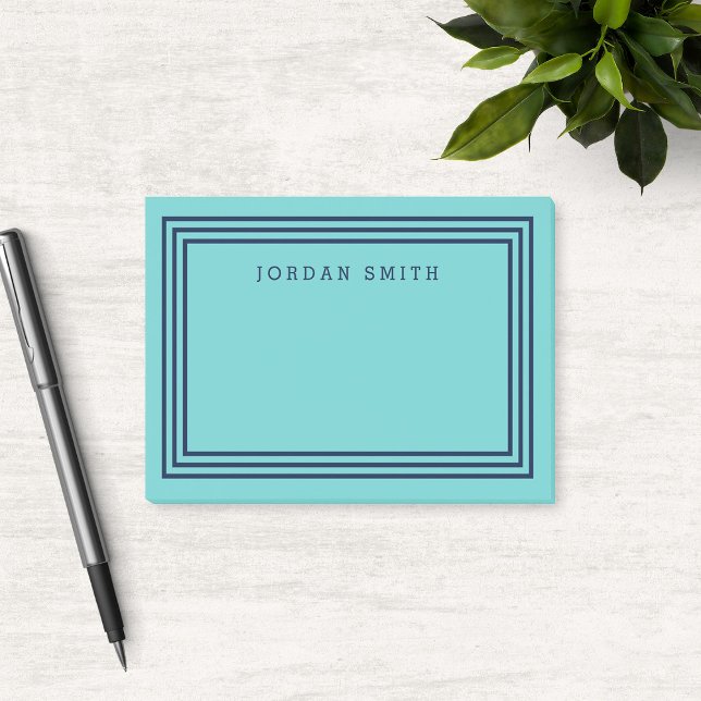Notas Post-it® Aqua moderna Verde azulada con las triples fronter (Subido por el creador)