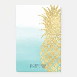Notas Post-it® Aqua Ombre Gold Glam Piña