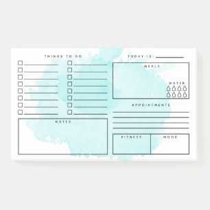 Notas Post-it® Aqua Watercolor Splash Daily Planner