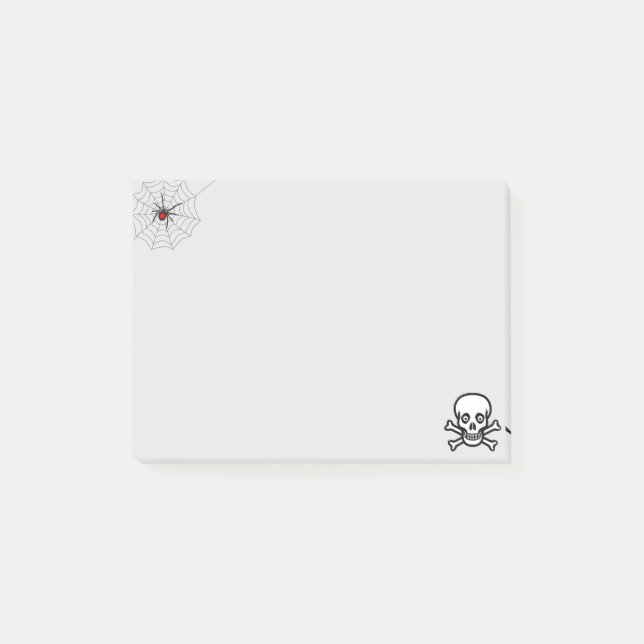 Notas Post-it® Araña de Halloween y Calavera y Huesos (Anverso)