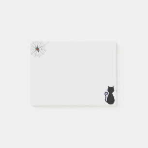Notas Post-it® araña de Halloween y gato negro