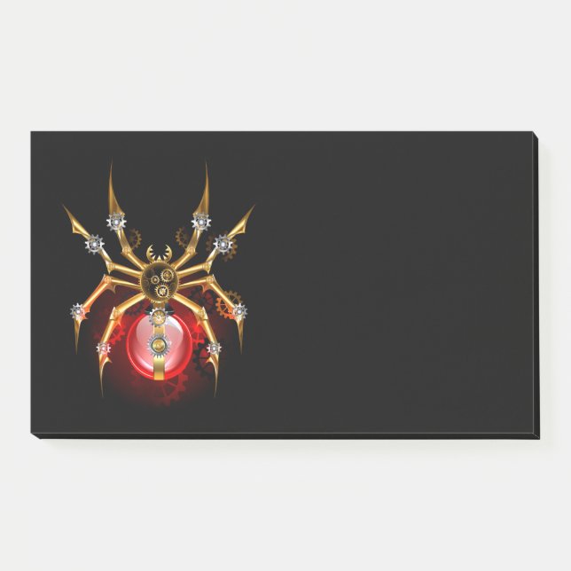 Notas Post-it® Araña de vapor sobre negro (Anverso)