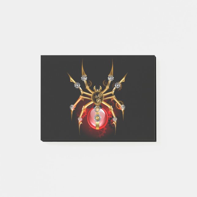 Notas Post-it® Araña de vapor sobre negro (Anverso)